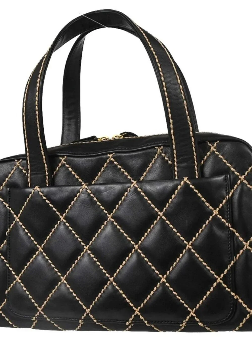 Chanel Black Calfskin Wild Stitch Handbag 188844